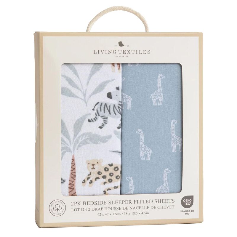 Living Textiles 2-Pack Jersey Bedside Sleeper Fitted Sheet image number 0